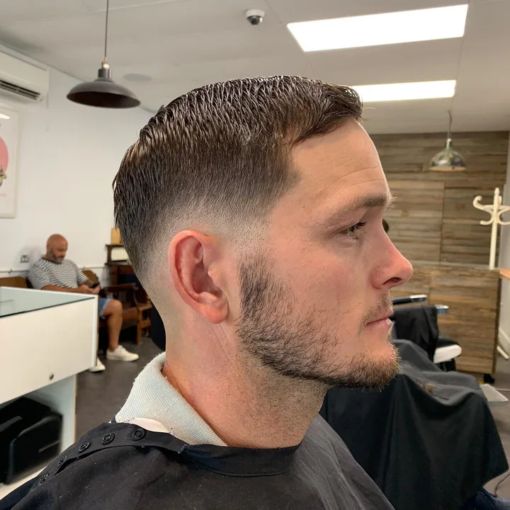 Short fade and beard at Golden Four